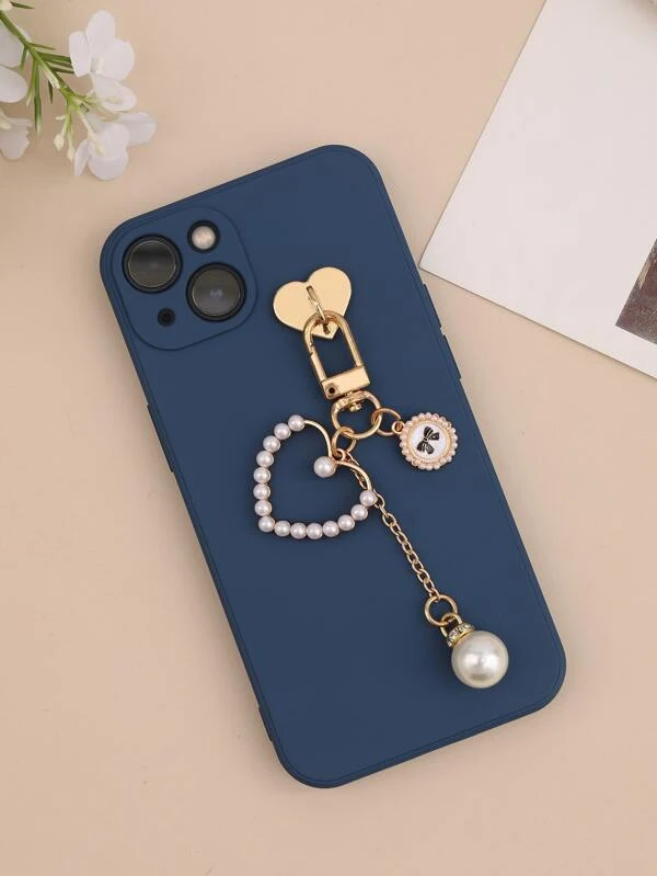Faux Pearl & Circle Decor Phone Accessory