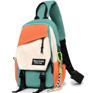 Mini Men Color Block Sling Bag With Bag Charm