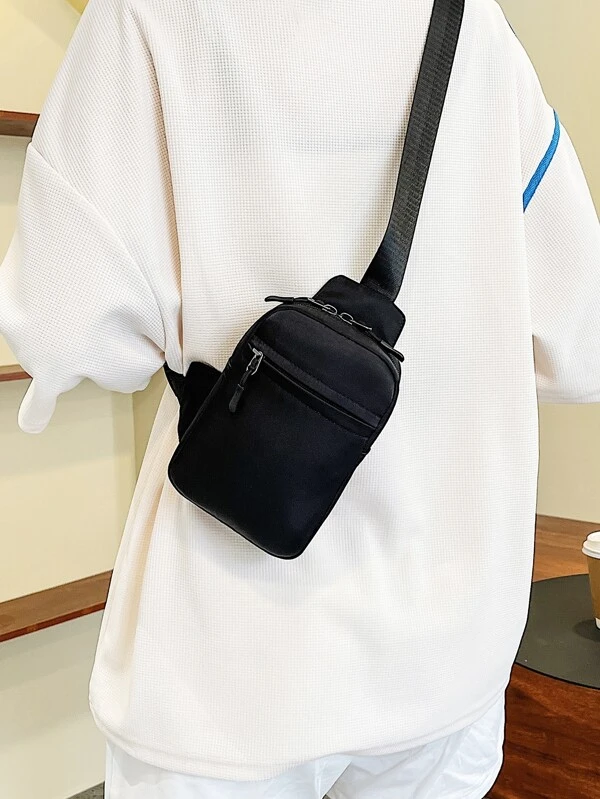 Black Minimalist Mini Sling Bag