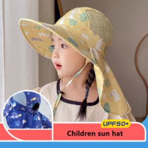 Kids’ Adjustable Sun Hat with Wide Brim and Chin Strap