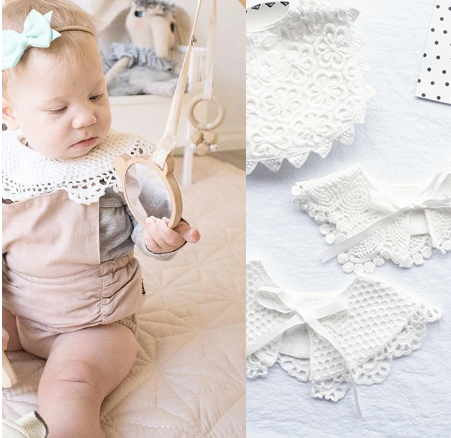 Korean Lace Collar Baby Bib: Cute, Hollow, and Stylish