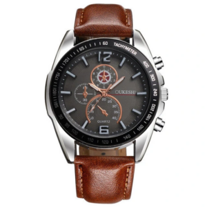 Business Men’s Watch with Quartz Movement and Leather Strap – NO.2