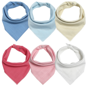 Set of 4 Reversible Bamboo Cotton Baby Bandana Drool Bibs