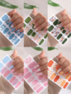 Floral Print Nail Art Sticker Set with 3 Nail Files