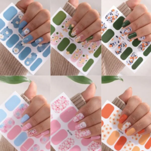 Floral Print Nail Art Sticker Set with 3 Nail Files