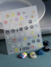 Face Pattern Nail Art Sticker in Cute Cartoon Design