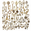 DIY Accessaries: 70 Vintage Bronze Skeleton Heart Key Pendants