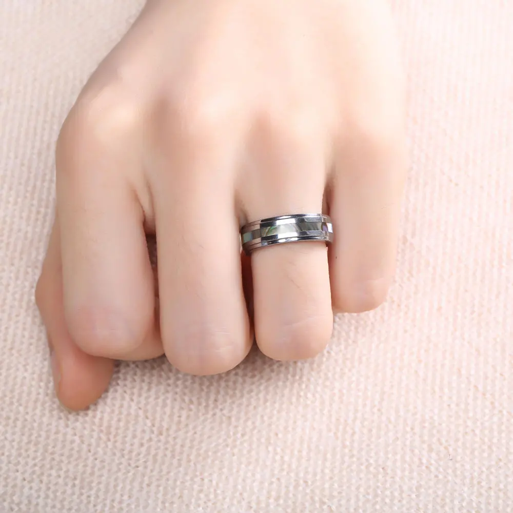 Colorfast Anallergic Tungsten Carbide Ring Shell for Men Women