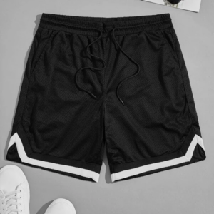 Contrast Tape Mesh Shorts for Men