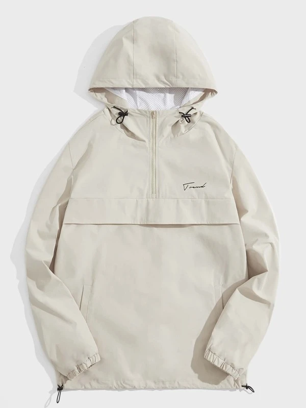 Hooded Jacket for Men with Cool Letter Graphics