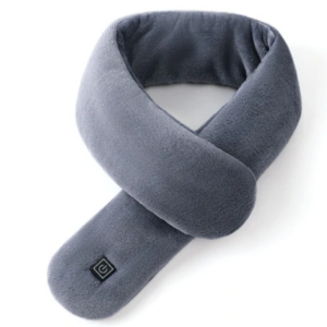 TENGOO Electric Heating Scarf 3 Gears Heating 4 Modes Massage Ajustable Winter Warm USB Rechargeable Neckerchief Plush Collar – Dark Grey