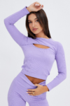 Seamless Long Sleeve Cut-Out Top for Activewear