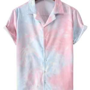 Tie Dye Button Through Shirt for Stylish Men