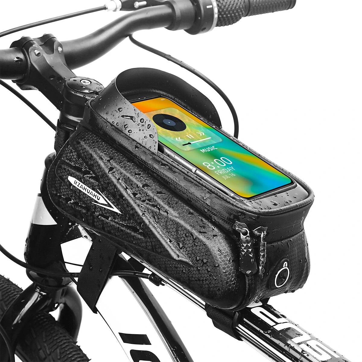 Waterproof Phone Mount Bag for Bicycles with Touchscreen Capability
