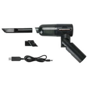 Compact, Efficient Car Vacuum Cleaner with Battery Display & USB Charging