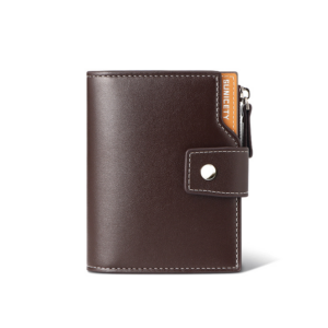 Cropped Bi-Fold Leather Wallet for Men