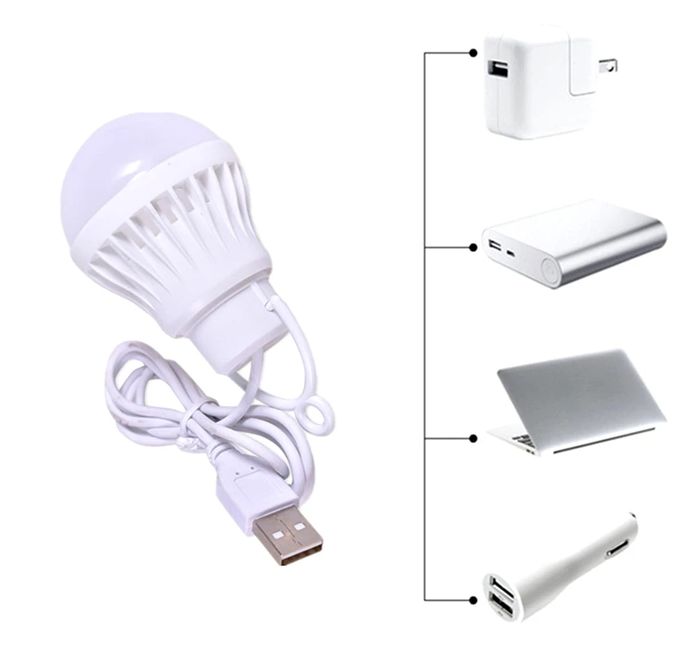 Portable USB Power Lamp for Outdoor Camping and Hiking