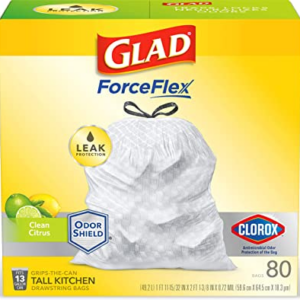 Glad Trash Bags,13 Gal, Original, 80 Ct