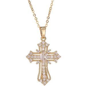 Dazzling Cross Necklace with Cubic Zirconia Charm