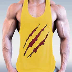 Yellow Scratch Tank Top for Men’s Sports