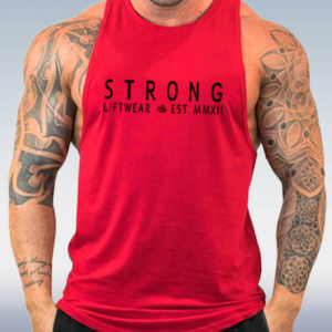 Red Letter Print Men’s Sports Tank Top