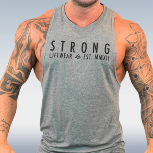 Grey Alphabet Print Tank Top for Men’s Sports Activities
