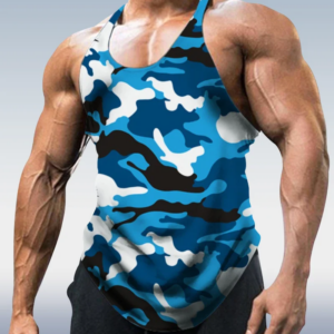 Light Blue Camo Sports Vest for Men