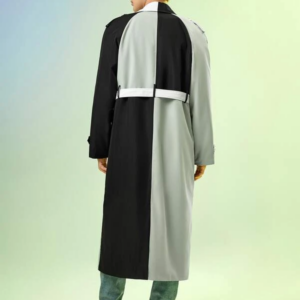 Alien Print Belted Trench Coat for Stylish Men