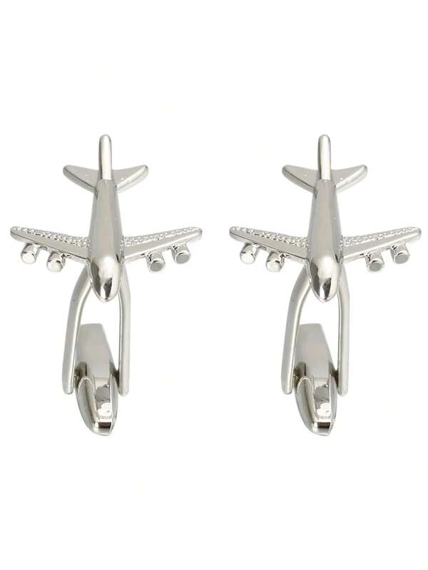 1pair Business French Style Plane Model Shaped Cufflinks Men's Suit Shirt Accessories