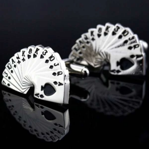 1pair Business Playing Card Design French Style Cufflinks For Men’s Suit Decoration