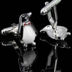 1pair Fashionable Penguin Decor Cufflinks For Men For Daily Decoration