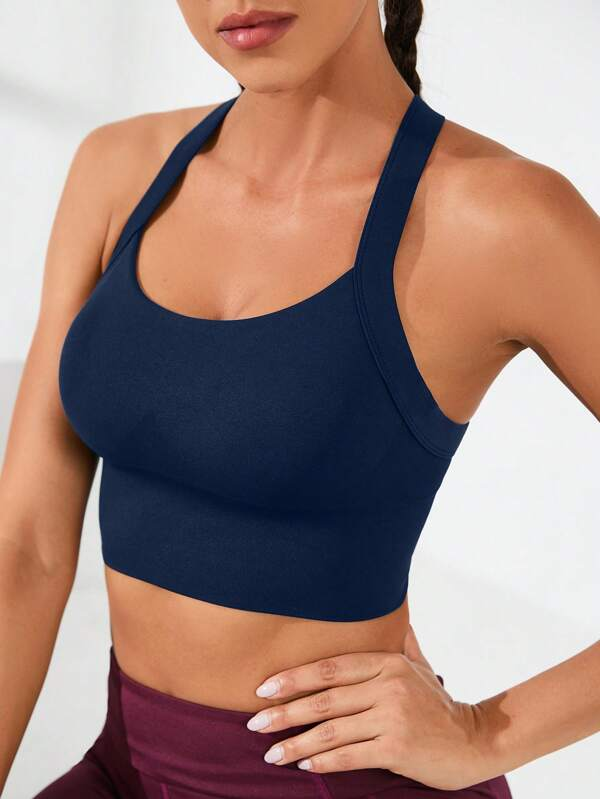 Sporty Tank Top with Stylish Criss Cross Back Design