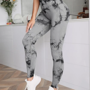 Stretchy Tummy Control Tie Dye Yoga Leggings for Training