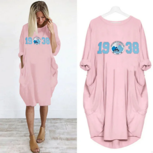 Simple Casual Loose Pocket Long Sleeve Dress