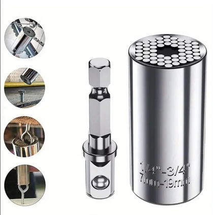 Universal 7-19mm Socket Torque Wrench Head Drill Ratchet Sleeve Wrench Magic Grip Multifunctional Hand Tools
