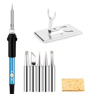 220V 60W 200℃-450 ℃ Steel Plastic and Aluminum Alloy Adjustable Temperature Soldering Tools Kits – 220V EU Plug