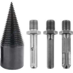 2PC Wood Splitter Firewood Drill-Bit Kindling Log Splitter Heavy Duty Electric Splitting Drills 42mm Screw Cracker Removable Cone Driver Hex Shank Squ