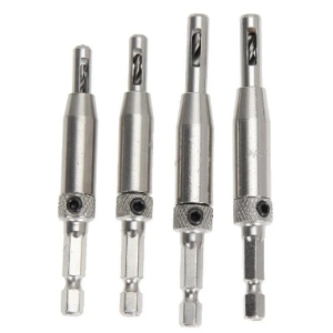 4Pcs HSS Self Centering Hinge Drill Bit Set for Hinges Drawer Guides Hole Saw Cutter