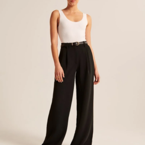 Summer 2023 Loose, comfortable and versatile Icy Tailored Crepe Wide-Leg Pants
