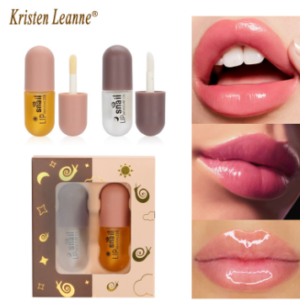 Lip Plump  Hot  Snail Lip Plumping Liquid Moisturizing Hydrating Lip Oil Lip Gloss Doodle Lip Set