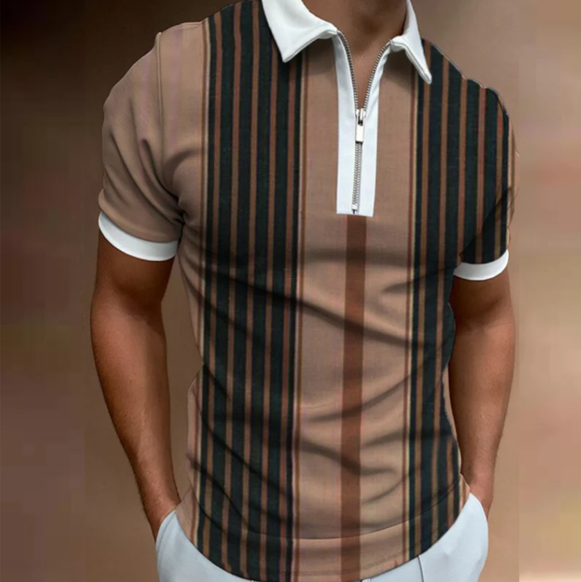 Men's Printed Casual Short-Sleeved POLO Shirt