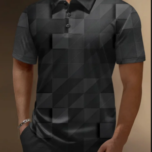 Men’s Vintage Print Casual POLO Shirt