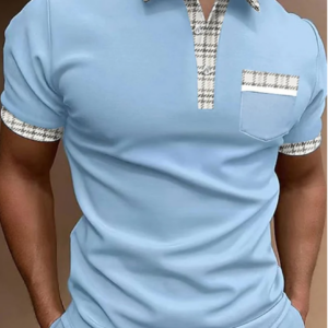 Printed Lapel Pullover Casual Polo Shirt