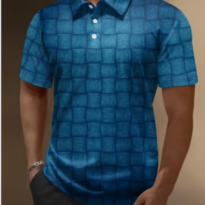 Men’s vintage printed casual polo shirt