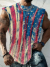 Men’s 4th of July Flag Print Casual Tank Top