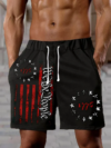 Men’s Independence Day We The People America Flag Print Casual Shorts
