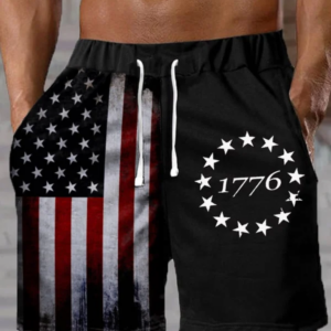 Men’s Vintage Flag Printed Shorts