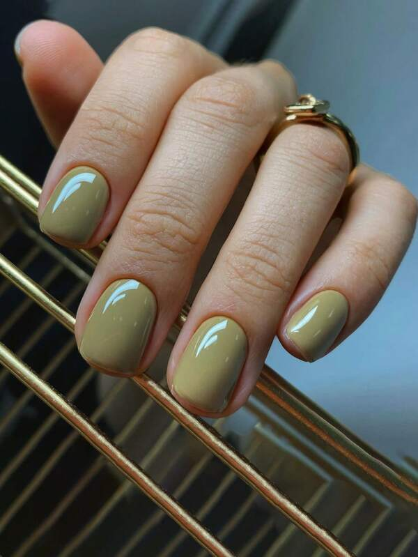 24pcs Short Square Solid Fake Nail & 1sheet Tape & 1pc Nail File