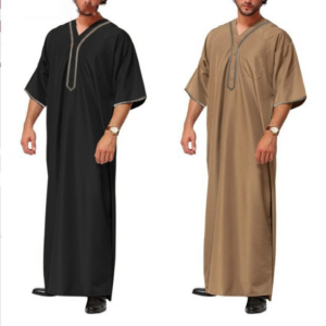 2023 new Muslim Middle East Arabia Dubai Malaysia men’s loose robe button-down shirt men