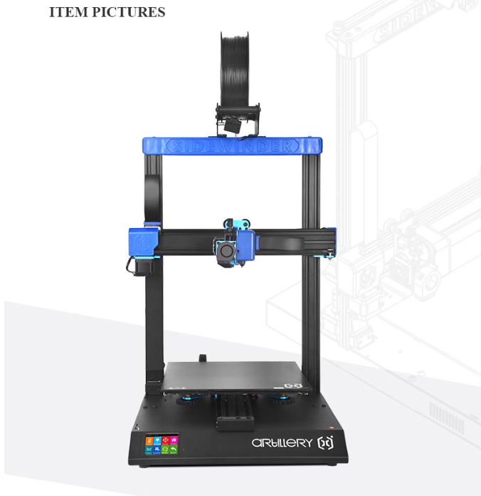 Artillery Sidewinder X2 3D Printer, ABL Auto Calibration, Titan Direct Drive Extruder, 180-240 Degrees, 300 300 400mm Larger Build Volume